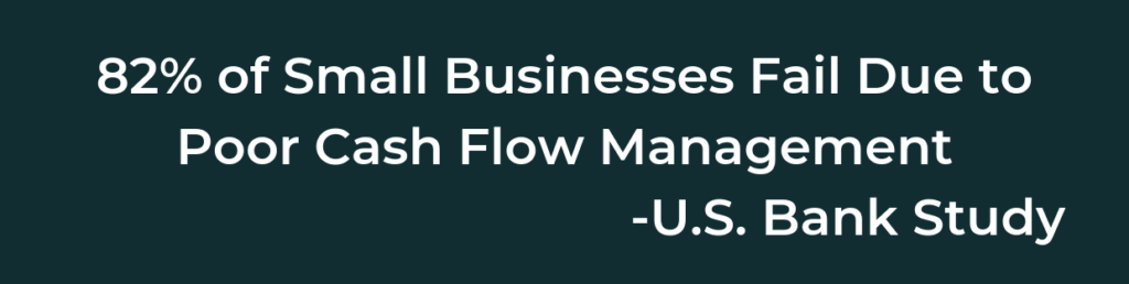 82% of small businesses fail due to poor cash flow management