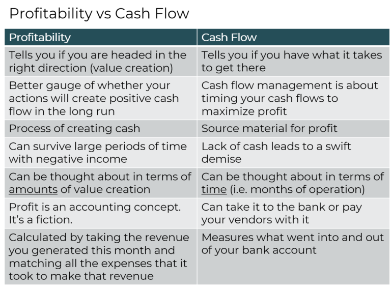 Cash flow vs profit: Catch the One You Most Want