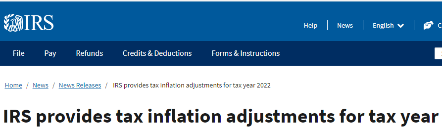 IRS Announcement